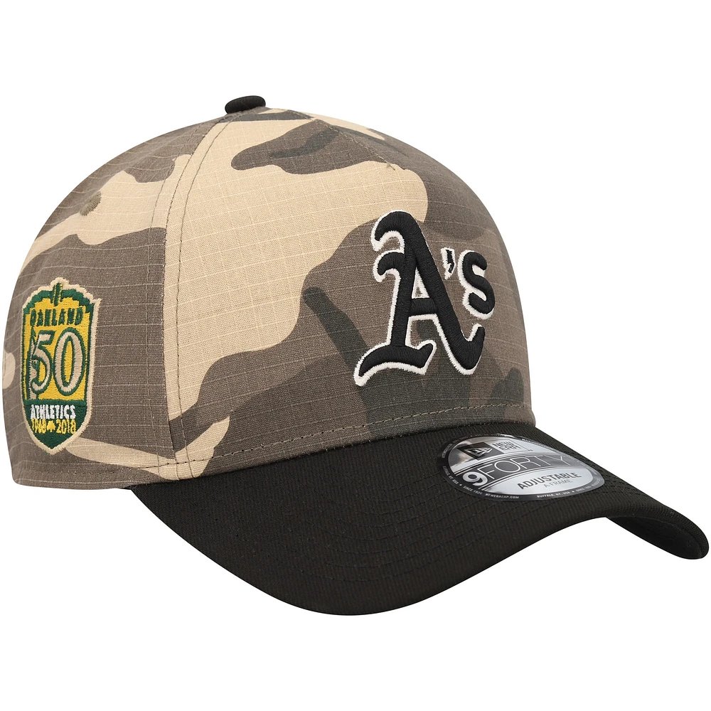 Casquette ajustable A-Frame 9FORTY Camo Crown des Oakland Athletics de New Era pour homme