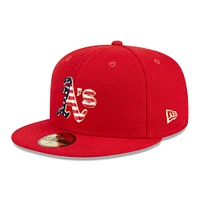 Men's New Era  Red Oakland Athletics 2023 Fourth of July 59FIFTY Fitted Hat