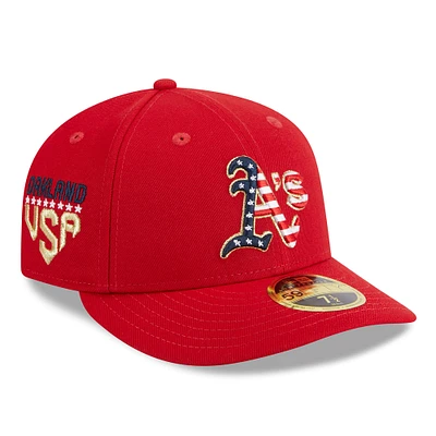 Casquette ajustée à profil bas 59FIFTY Oakland Athletics 2023 pour homme New Era Red