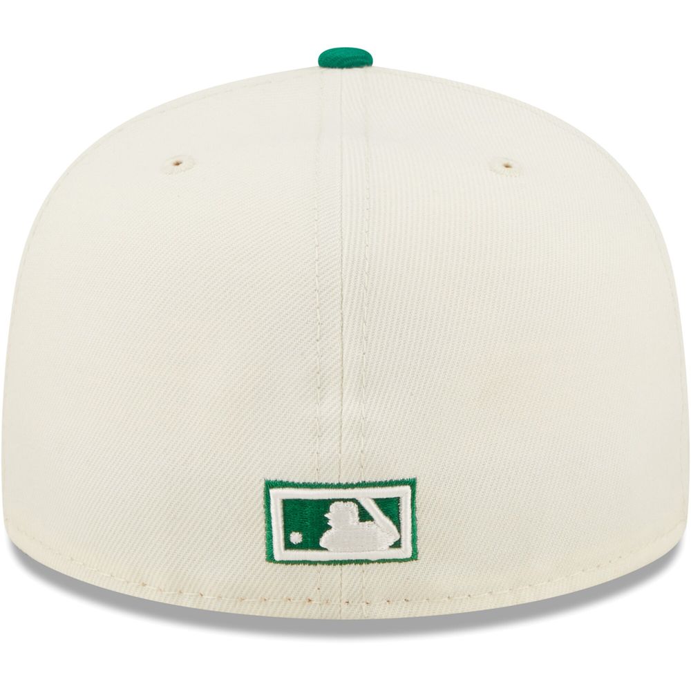 New Era Men's New Era White/Green Oakland Athletics Cooperstown Collection  50th Anniversary Chrome - 59FIFTY Fitted Hat