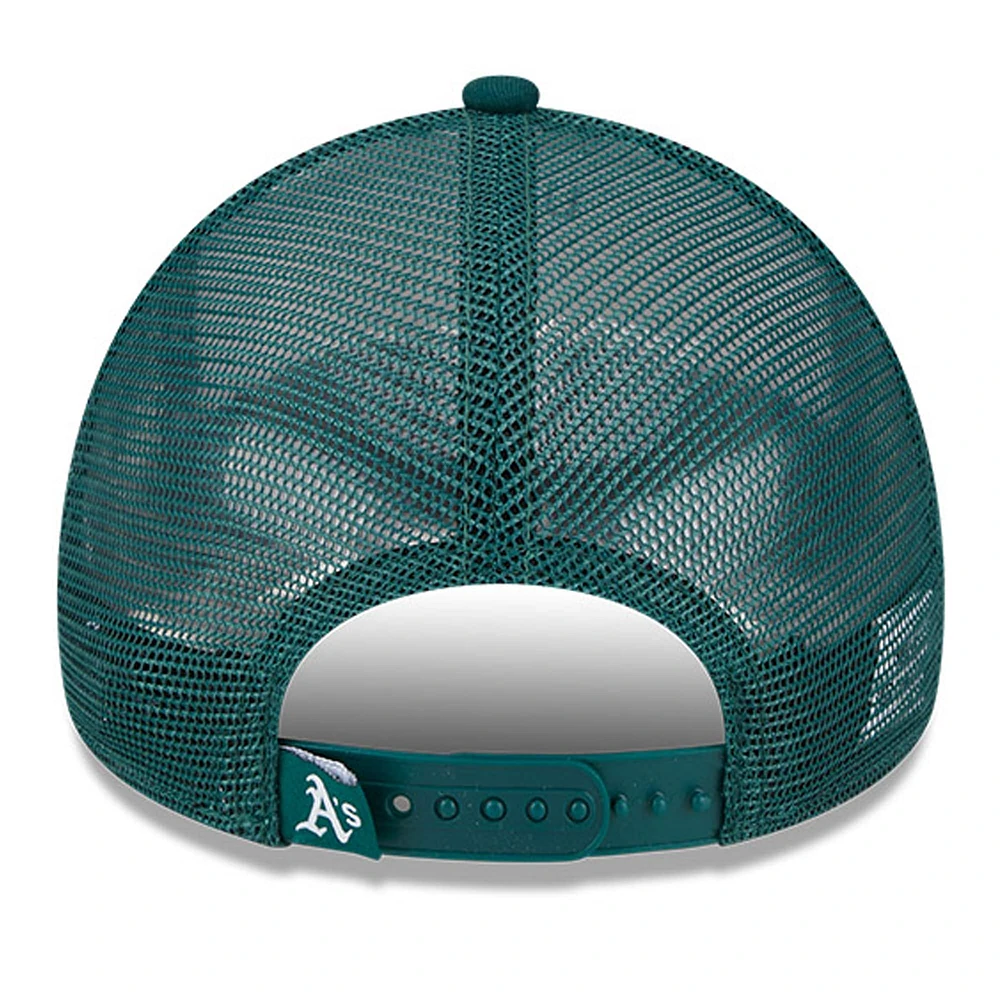 Casquette ajustable 9FORTY Stacked A-Frame Trucker des Oakland Athletics de New Era pour homme, blanche/verte