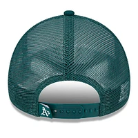 Casquette ajustable 9FORTY Stacked A-Frame Trucker des Oakland Athletics de New Era pour homme, blanche/verte