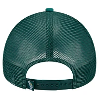 Men's New Era White/Kelly Green Oakland Athletics Cooperstown Collection Trucker A-Frame 9FORTY Adjustable Hat
