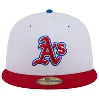 Men's New Era White/Red Oakland Athletics Undervisor 59FIFTY Fitted Hat