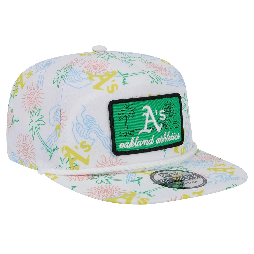 Casquette de golf à visière snapback blanche Oakland Athletics Islander pour homme de New Era