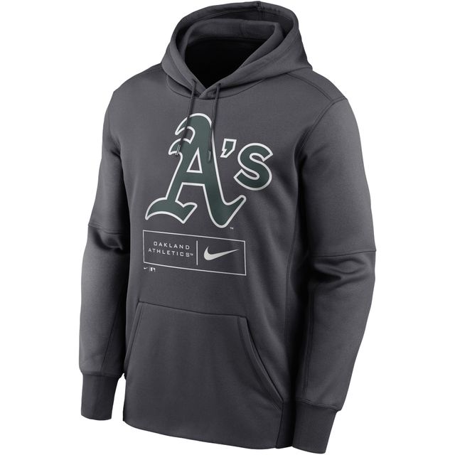 Sweat à capuche Nike Anthracite Oakland Athletics Pattern Logo Performance pour homme