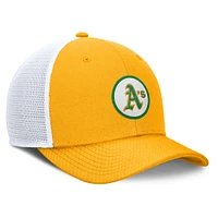 Casquette ajustable Nike Gold Oakland Athletics Cooperstown Collection Rise Trucker pour homme