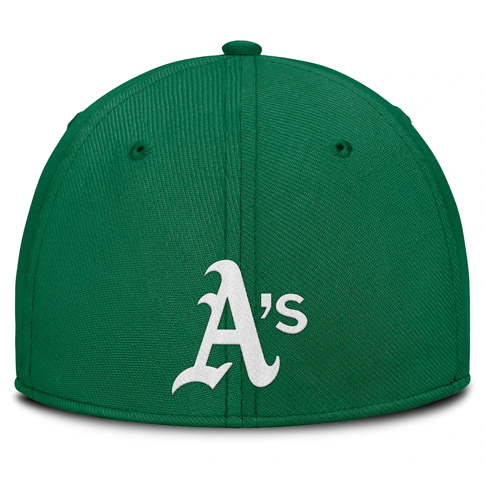 Men's Nike Green/Gold Oakland Athletics Rise Swoosh Performance Flex Hat