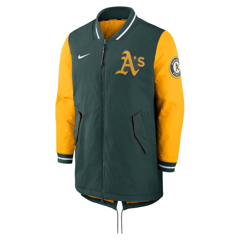 Men's Nike Green Oakland Athletics Authentic Collection Dugout Performance Full-Zip Jacket