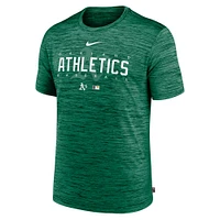 T-shirt d'entraînement Nike Performance Velocity Authentic Collection pour homme, vert, Oakland Athletics