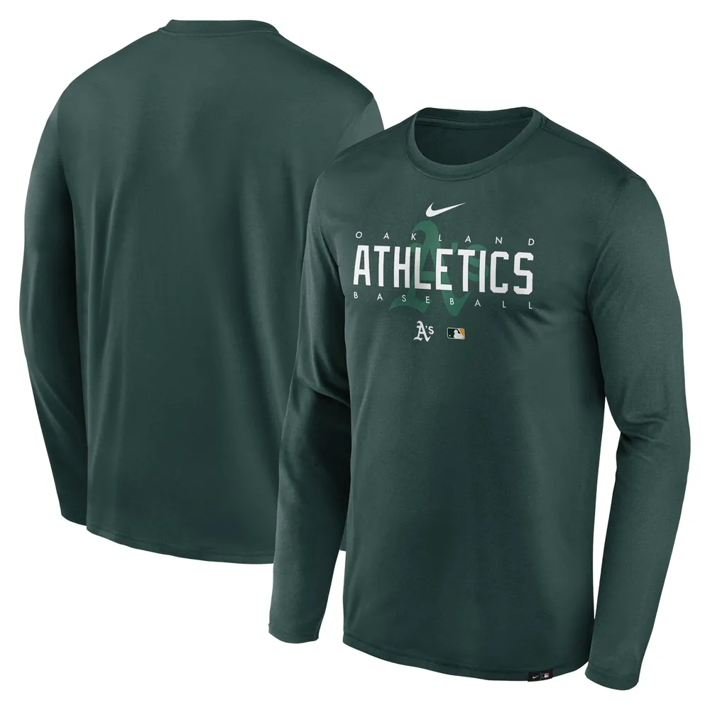 Lids Oakland Athletics Nike Authentic Collection Team Logo Legend  Performance Long Sleeve T-Shirt - Green