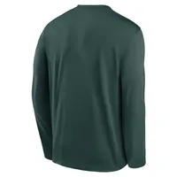 Men's Nike Green Oakland Athletics Authentic Collection Team Logo Legend Performance Long Sleeve T-Shirt