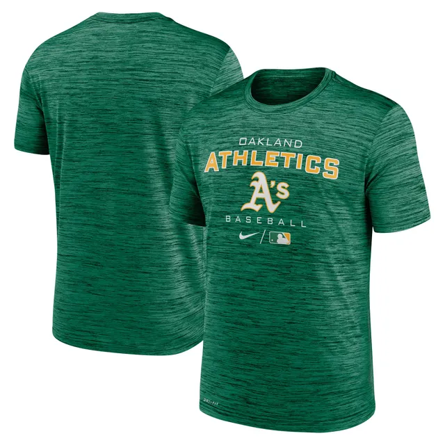 Men's Nike Green/ Oakland Athletics Game Authentic Collection Performance  Raglan Long Sleeve T-Shirt