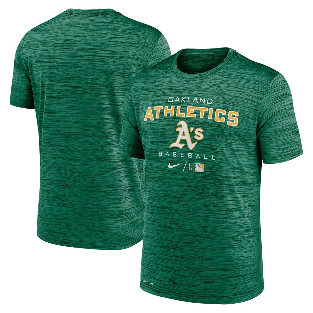 Men's Nike Green Oakland Athletics Authentic Collection Velocity Practice Performance T-Shirt