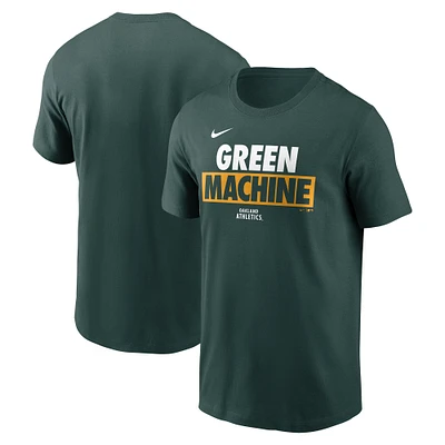 T-shirt vert Nike Rally Rule pour homme des Oakland Athletics