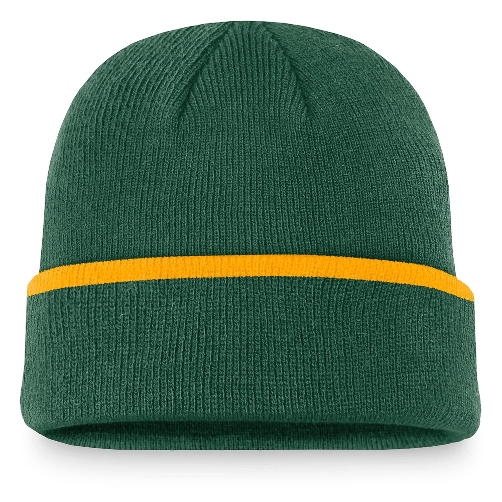 Bonnet tricoté à revers vert Nike Oakland Athletics Terra pour homme