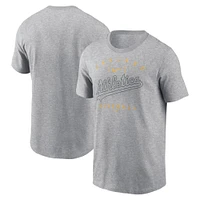 T-shirt Nike Heather Grey Oakland Athletics Home Team Athletic Arch pour homme