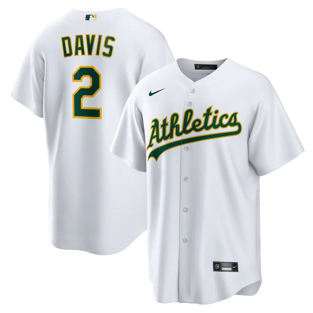 Men's Nike Khris Davis White Oakland Athletics Home Authentic Player Jersey