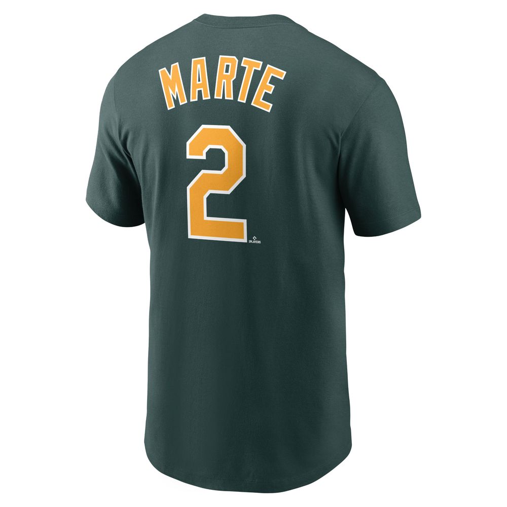 Men's Oakland Athletics Starling Marte Nike Green Name & Number T-Shirt