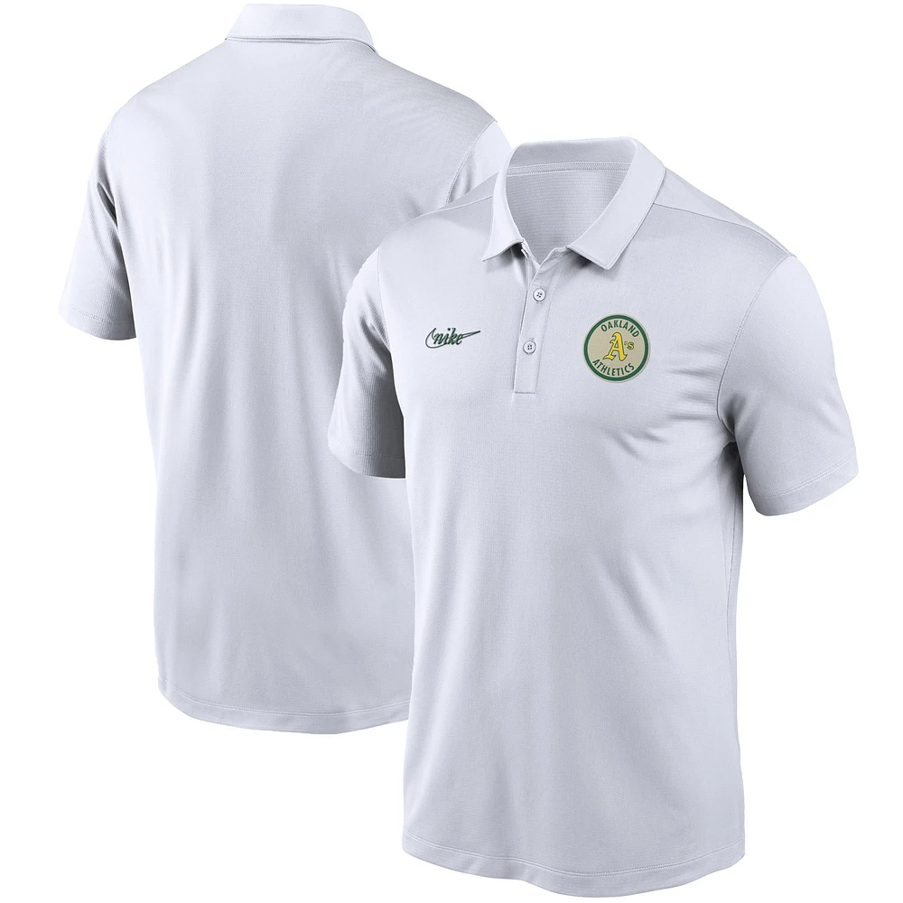 Polo Nike Athletics Cooperstown Collection pour homme avec logo de la franchise Performance blanc