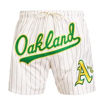 Short tissé classique rétro à rayures Oakland Athletics Pro Standard pour homme, couleur crème