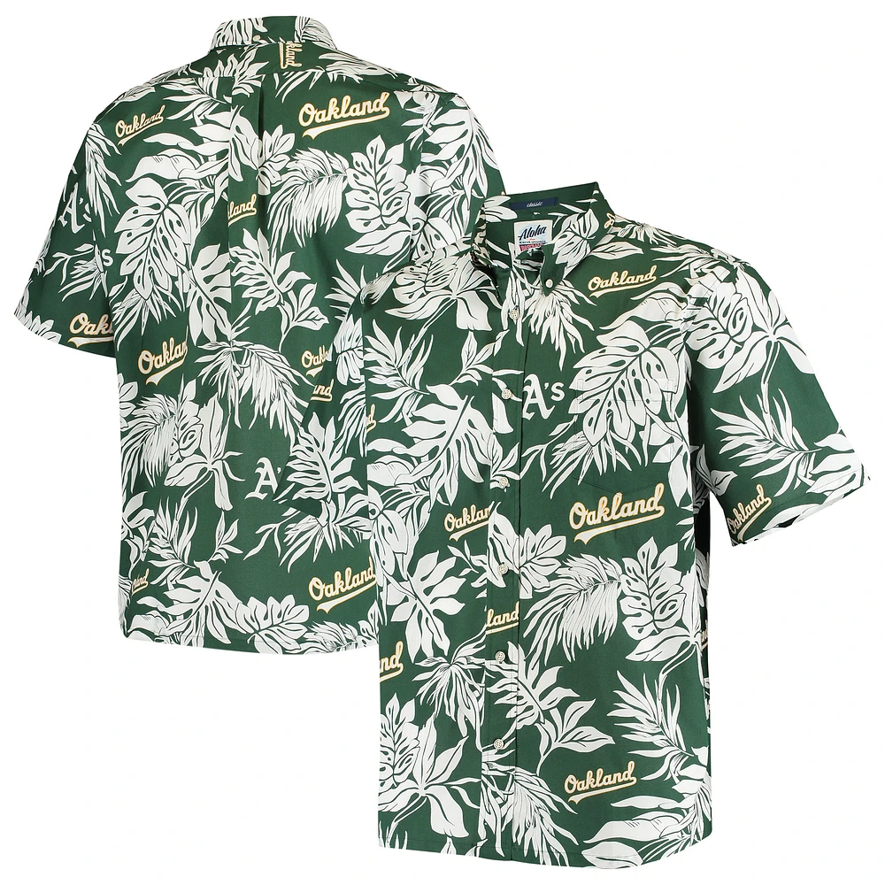 Chemise boutonnée Aloha Oakland Athletics pour homme Reyn Spooner verte