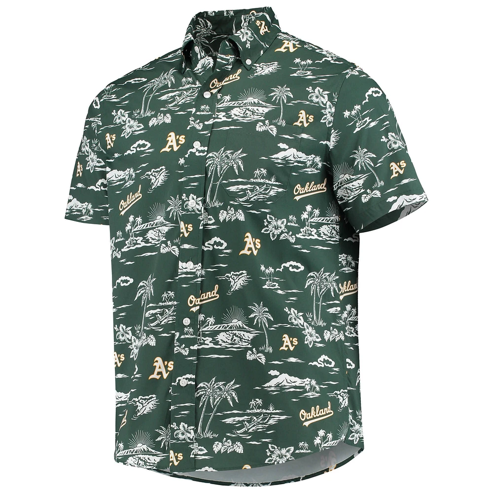 Chemise boutonnée Reyn Spooner Oakland Athletics Kekai pour homme verte