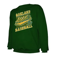 Men's Stitches Green Oakland Athletics Lightweight Crew Sweatshirt