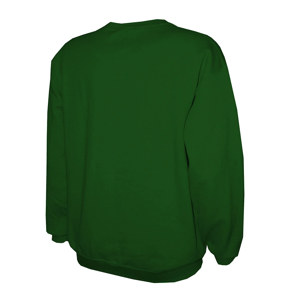 Men's Stitches Green Oakland Athletics Lightweight Crew Sweatshirt