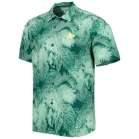 Men's Oakland Athletics Green Mini Print Logo Button-Up Shirt