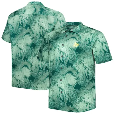 Oakland Athletics Tommy Bahama Big & Tall Luminescent Fronds Camp IslandZone Button-Up Shirt - Green