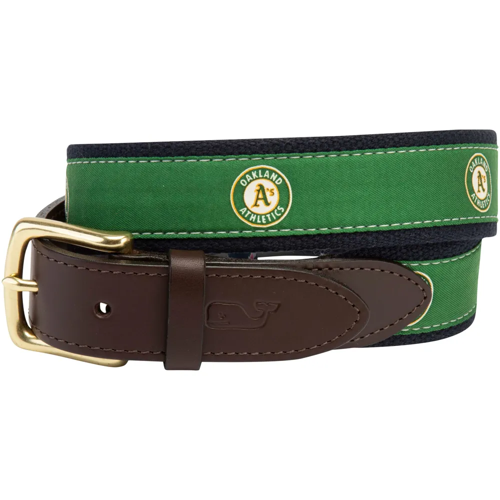 Men's Vineyard Vines Green Oakland Athletics MLB Canvas Belt