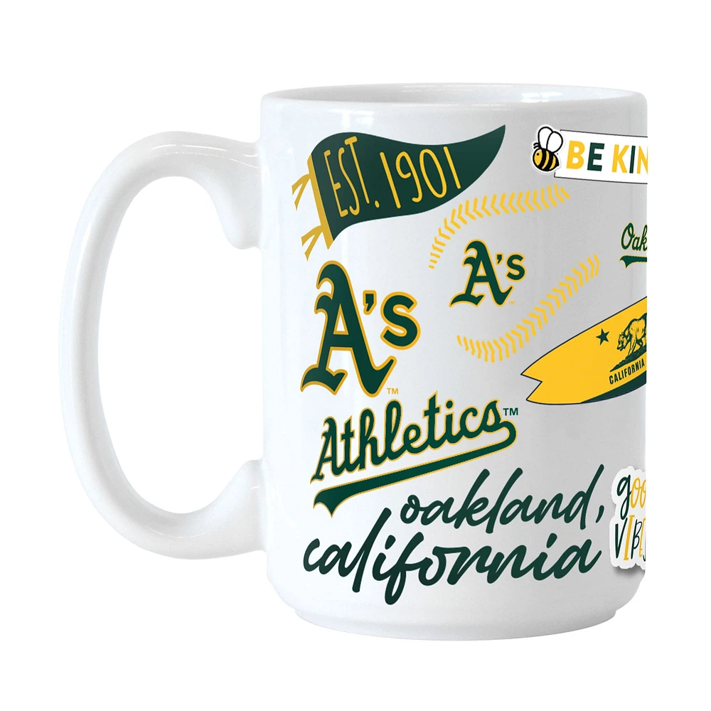 Oakland Athletics 15 oz. Tasse en céramique indigène