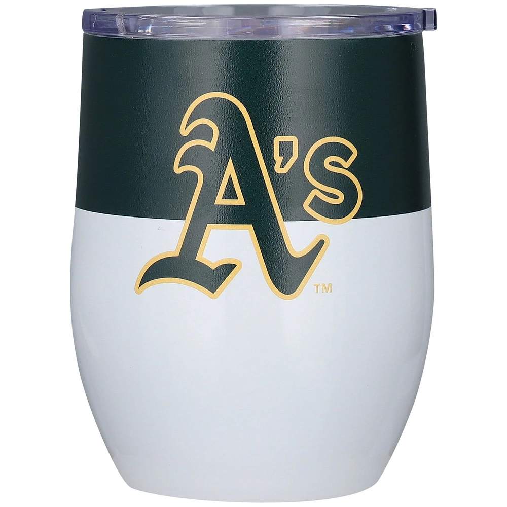 Verre incurvé en acier inoxydable colorblock de 16 oz des Oakland Athletics