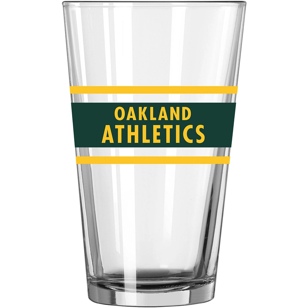 Verre à bière rayé de 16 oz des Oakland Athletics