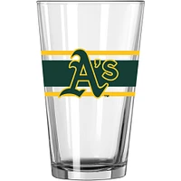 Verre à bière rayé de 16 oz des Oakland Athletics