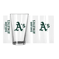 Verre à bière de 16 oz avec logo de l'équipe des Oakland Athletics