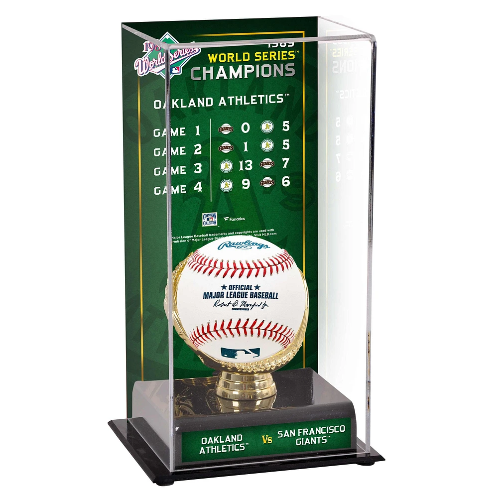 Oakland Athletics 1989 World Series Champions Sublimated Display Case with Series Listing Image