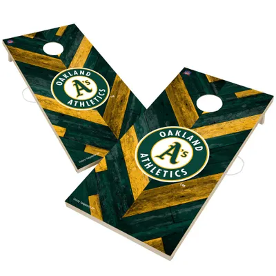 Oakland Athletics 2' x 4' Herringbone Design Cornhole Set