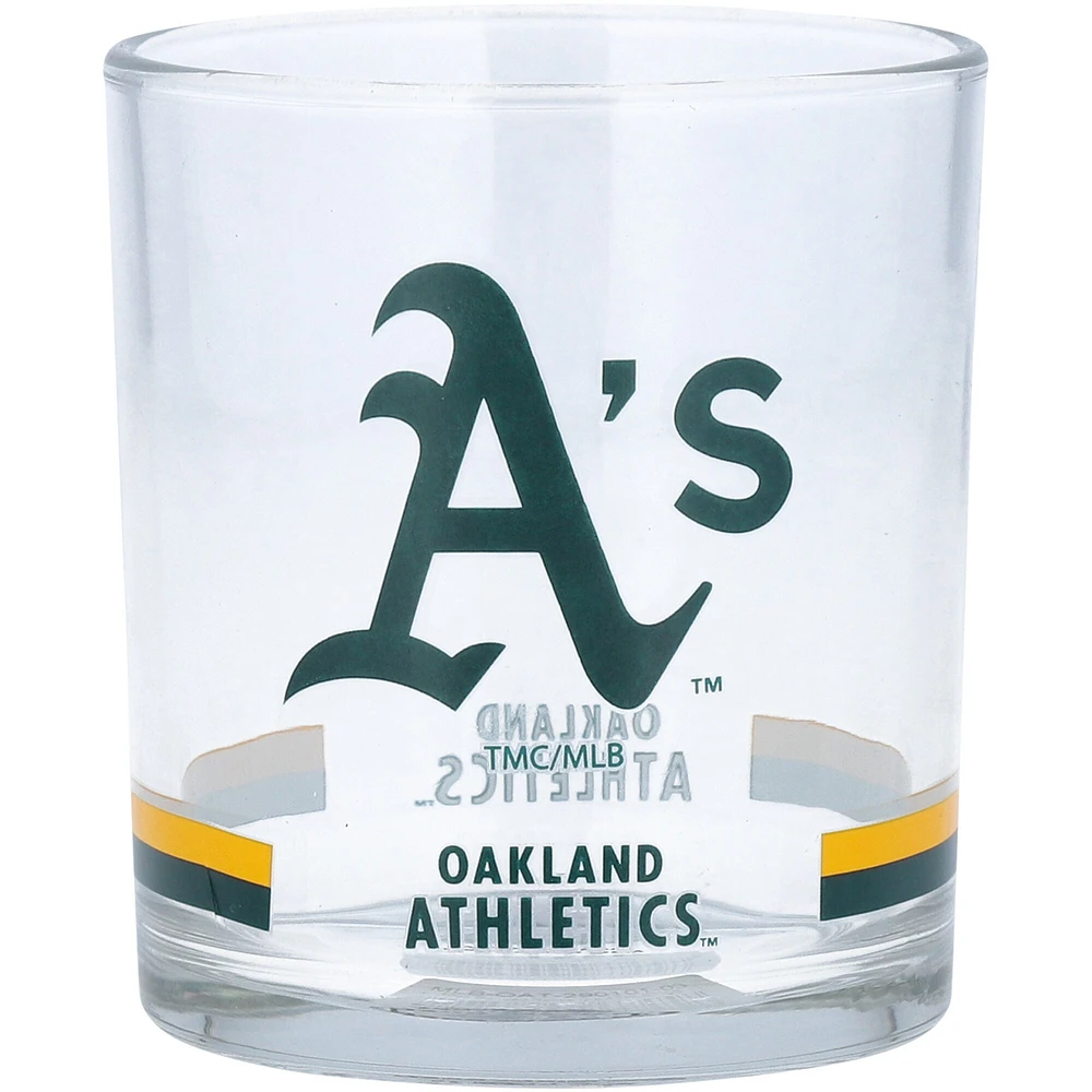 Oakland Athletics Banded Rocks Glass