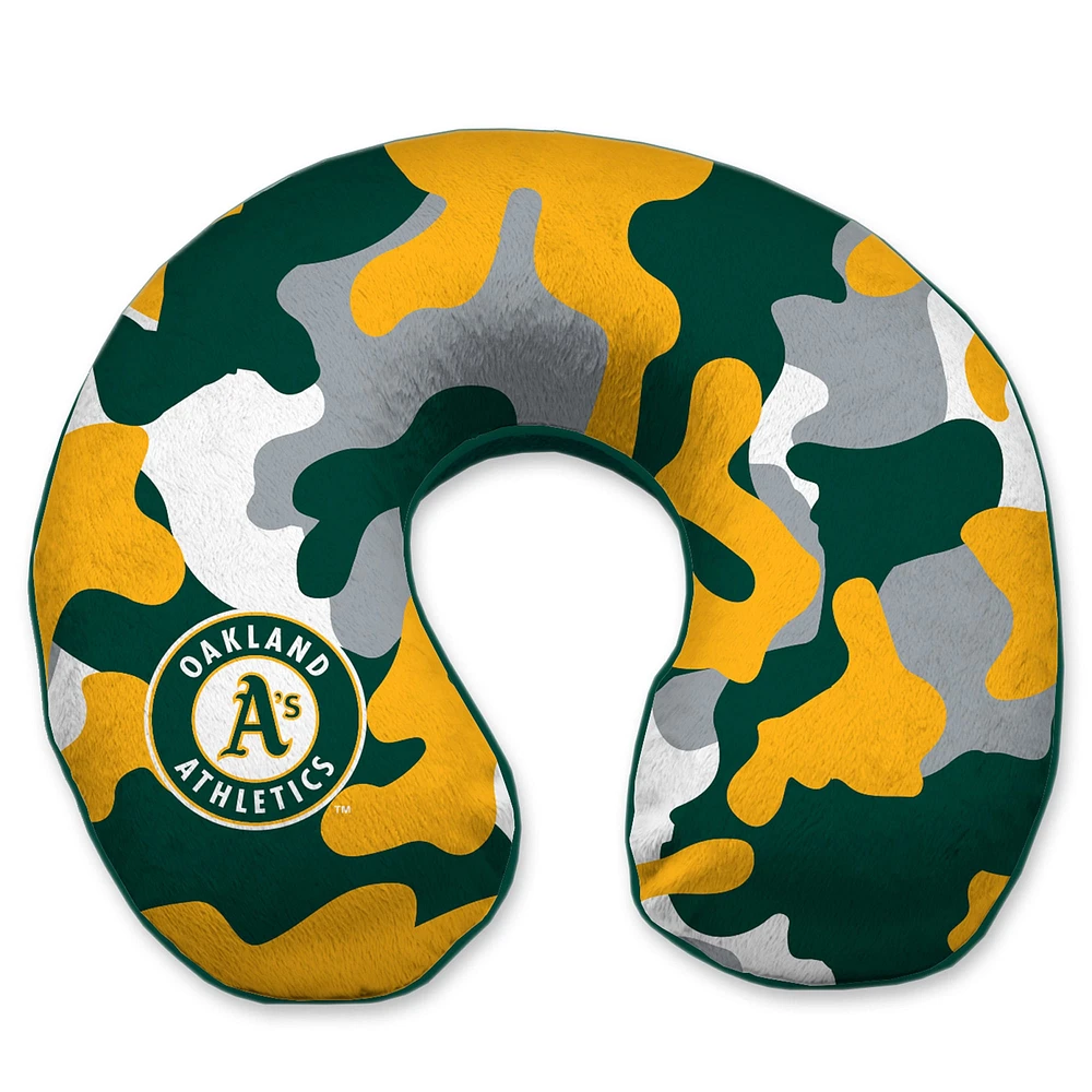 Oreiller de voyage en mousse viscoélastique camouflage Oakland Athletics