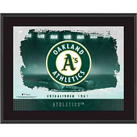 Plaque encadrée avec logo d'équipe horizontal sublimé de 10,5" x 13" des Oakland Athletics