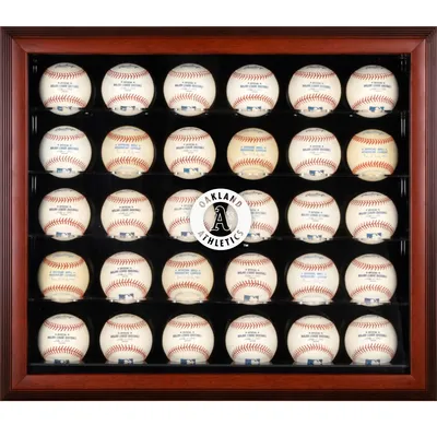 Oakland Athletics Fanatics Authentic Logo Mahogany Framed 30-Ball Display Case