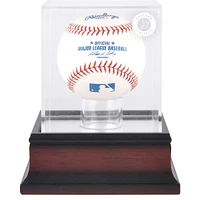 Vitrine de présentation du logo de baseball des Oakland Athletics en acajou