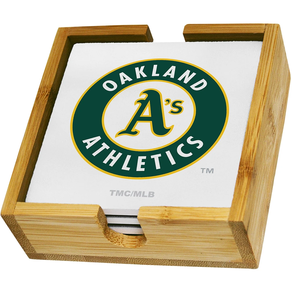 Oakland Athletics Team Logo Four-Pack Square Coaster Set