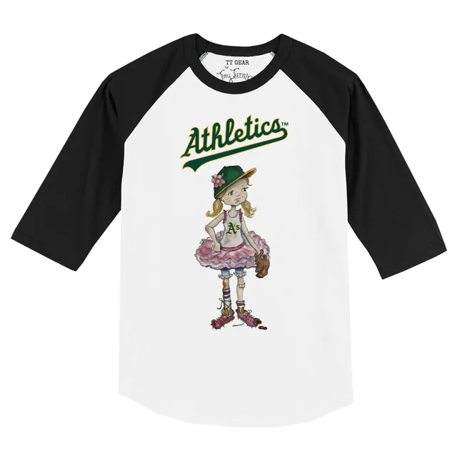 Lids Oakland Athletics Tiny Turnip Women's Teddy Boy 3/4-Sleeve Raglan  T-Shirt - White/Black