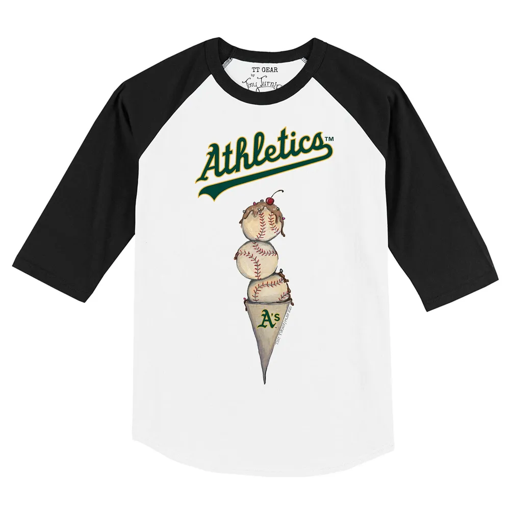 Lids Oakland Athletics Tiny Turnip Women's Teddy Boy 3/4-Sleeve Raglan  T-Shirt - White/Black