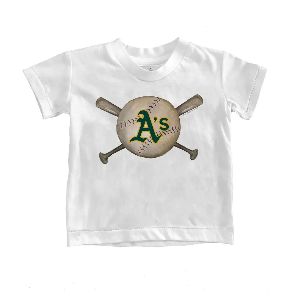 Lids Oakland Athletics Tiny Turnip Toddler Baseball Crossbats T-Shirt -  White
