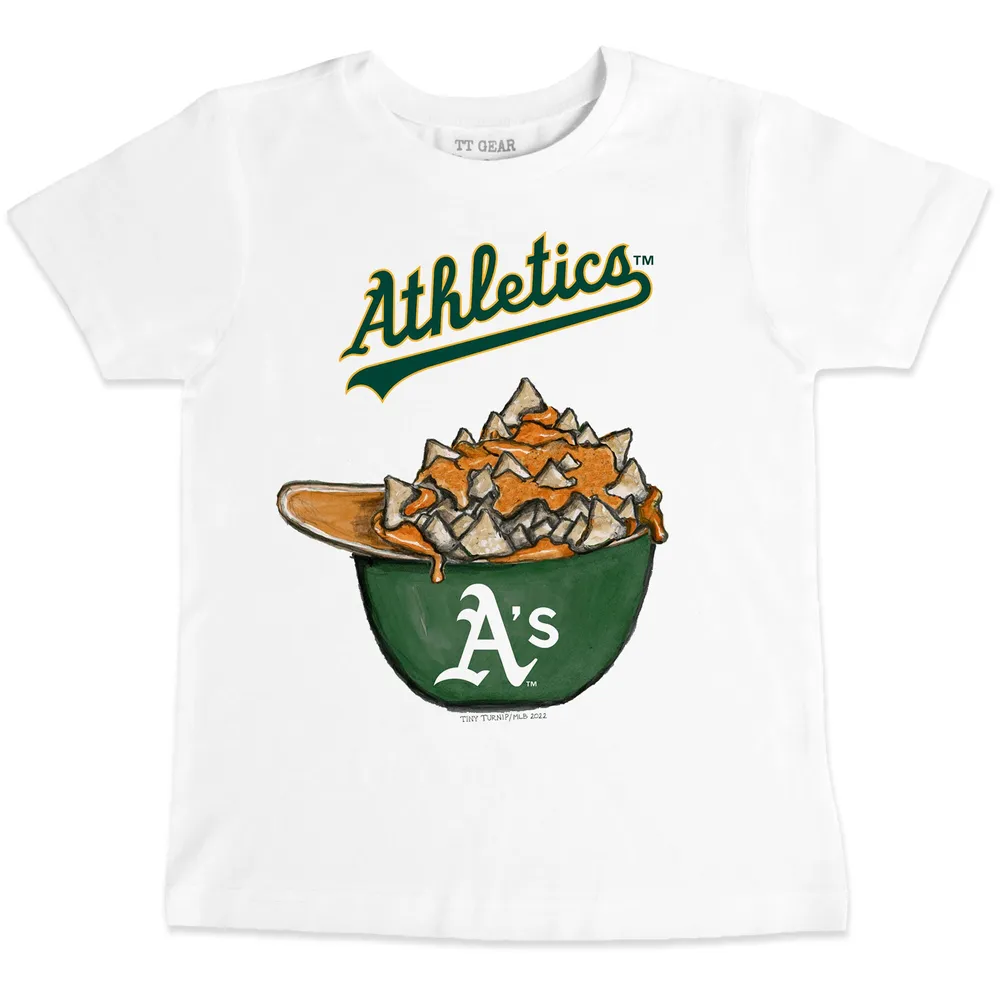 Infant Tiny Turnip White Oakland Athletics Base Stripe T-Shirt