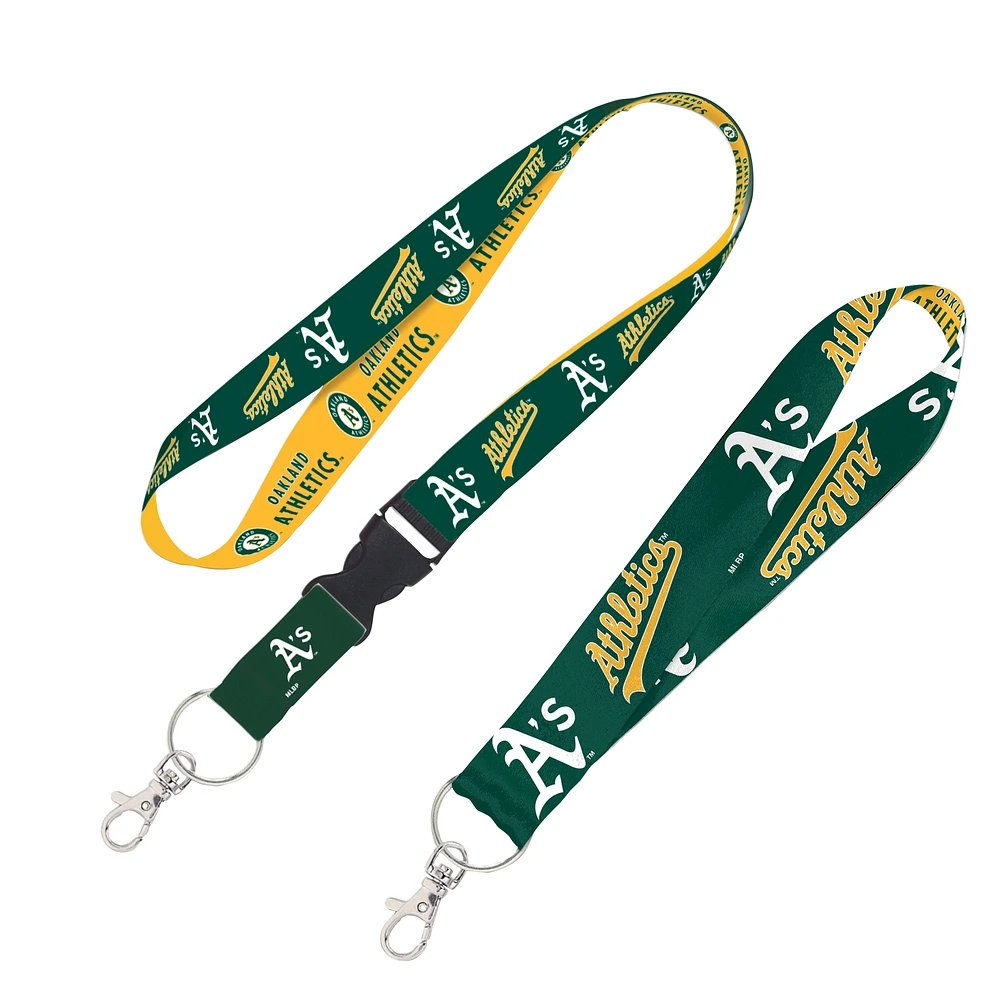 WinCraft Oakland Athletics Lot de 2 cordons avec boucle amovible et sangle pour clés